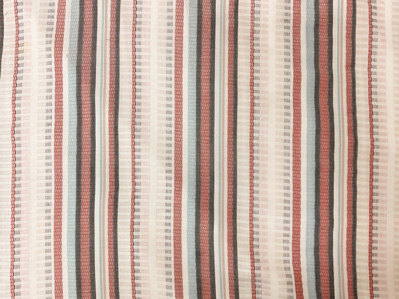 Red-Blue-Multi Rayon Stripe Dobby Woven Fabric