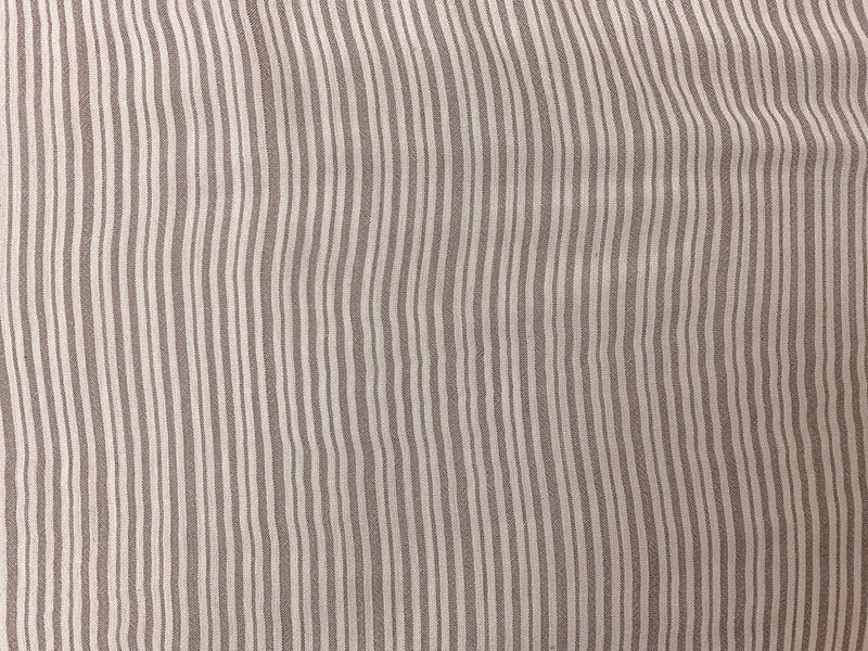 Brown-White Rayon Stripe Crepon Woven Fabric