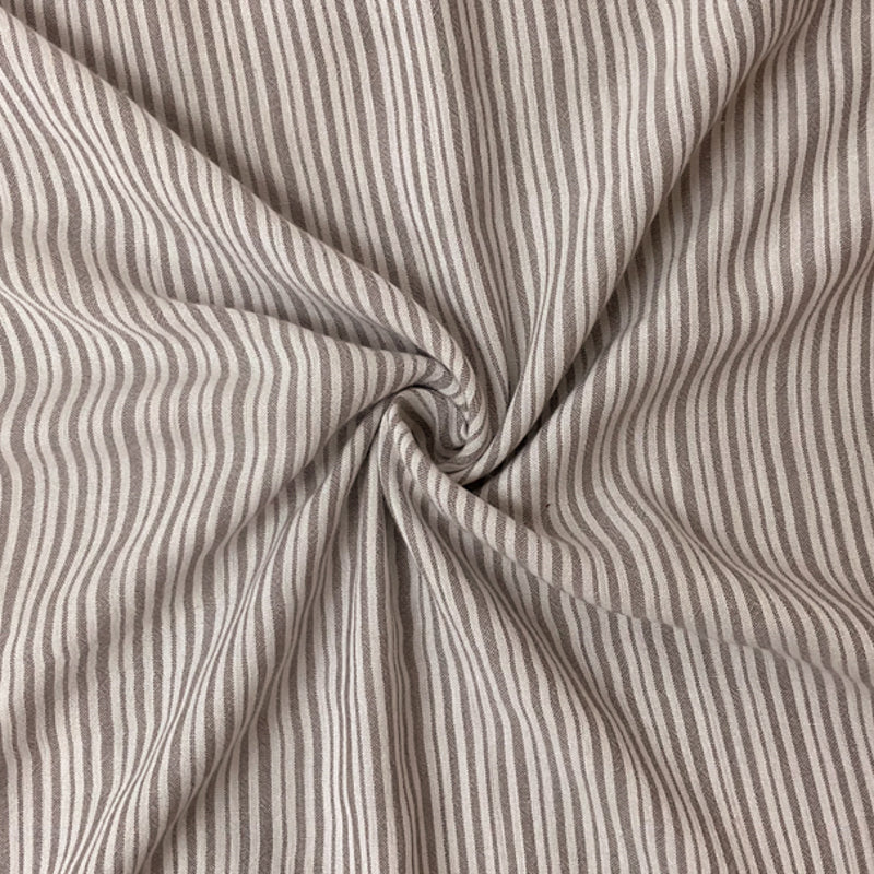 Brown-White Rayon Stripe Crepon Woven Fabric