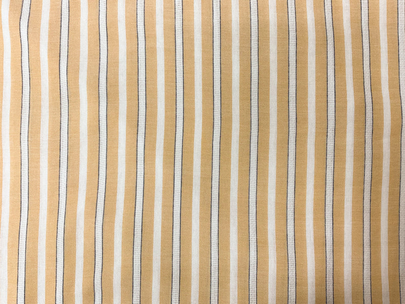 Yellow-Navy-White Cotton Rayon Stripe Dobby Woven Fabric