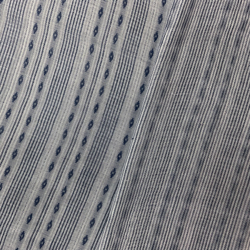 White-Blue Cotton Stripe Double Gauze Woven Fabric