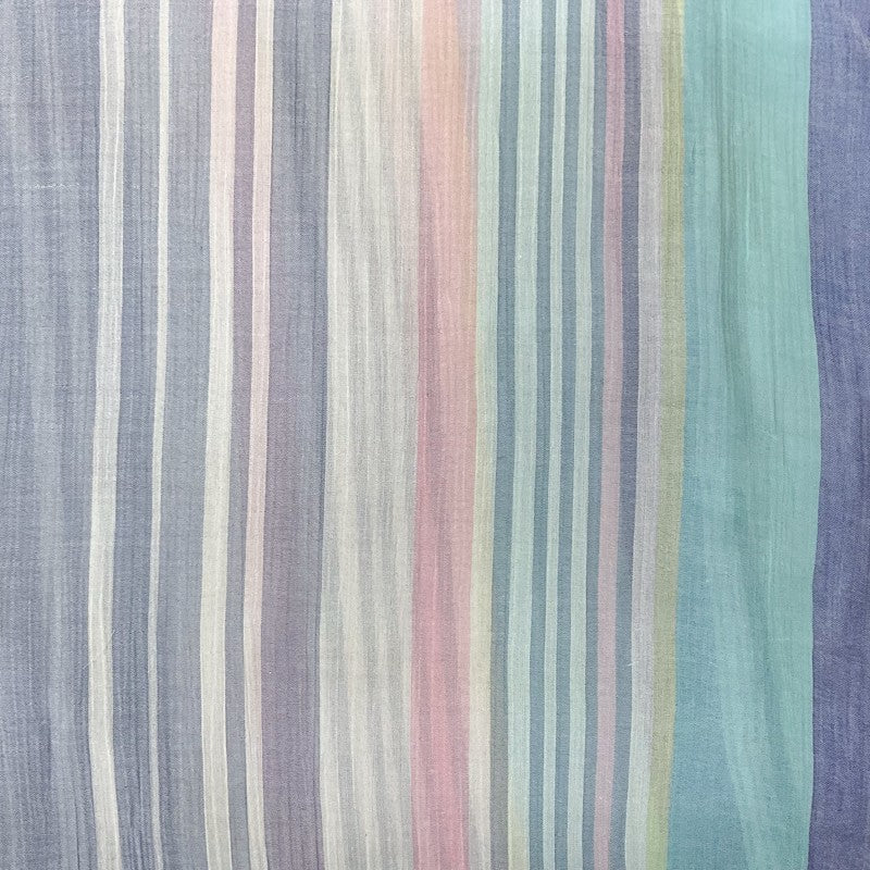 Blue-Teal-Lime Cotton Stripe Gauze Woven Fabric
