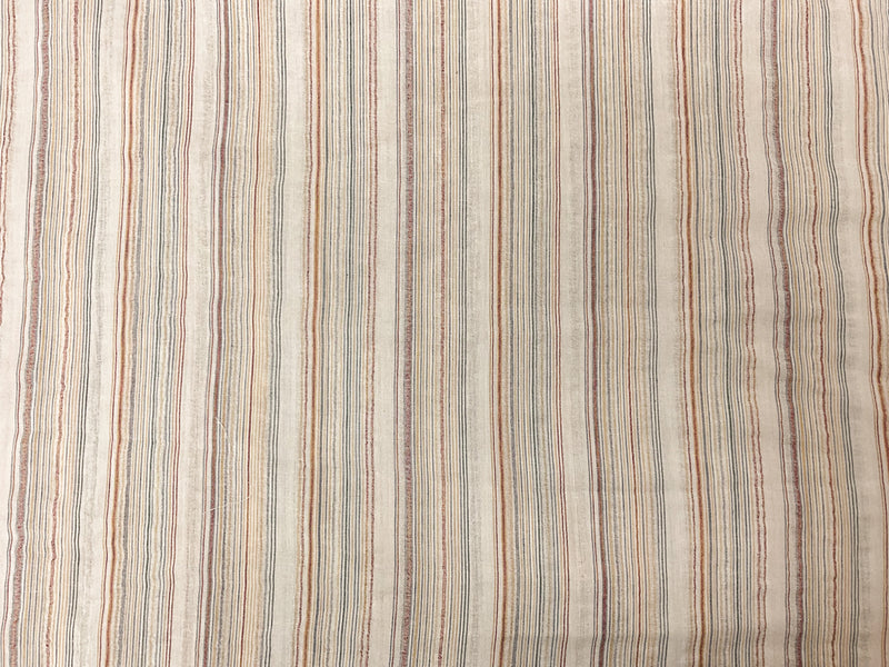 White-Yellow-Multi Cotton Poly Stripe Leno Gauze Woven Fabric