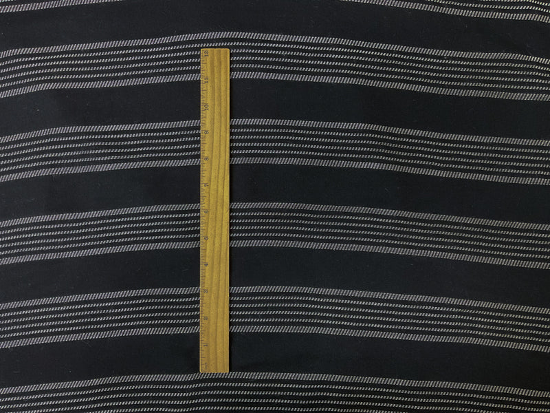 Black-White Rayon Stripe Twill Woven Fabric
