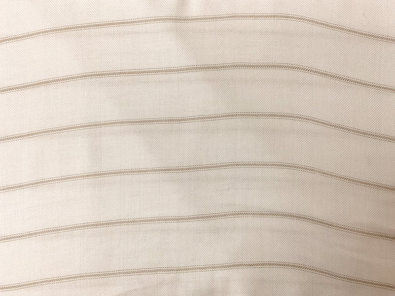 White-Beige Rayon Herringbone Stripe Woven Fabric