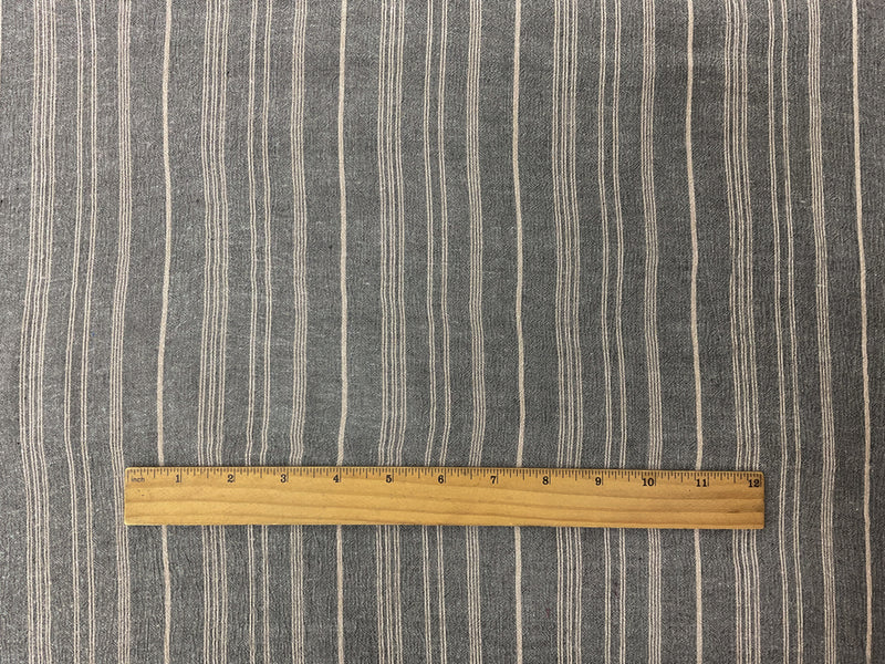 Black-Beige Rayon Stripe Crepon Woven Fabric