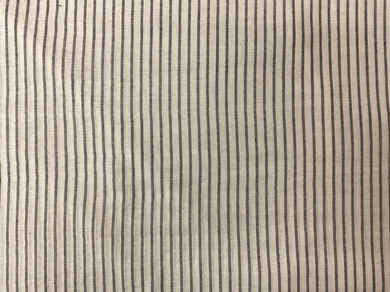 Black-Ivory Cotton Stripe Gauze Woven Fabric