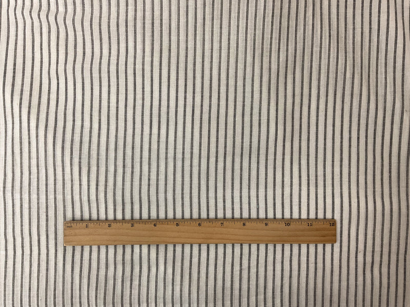 Black-Ivory Cotton Stripe Gauze Woven Fabric