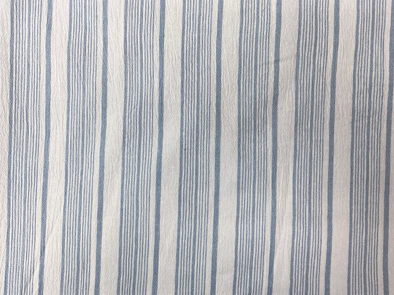 Blue-White Cotton Stripe Gauze Woven Fabric