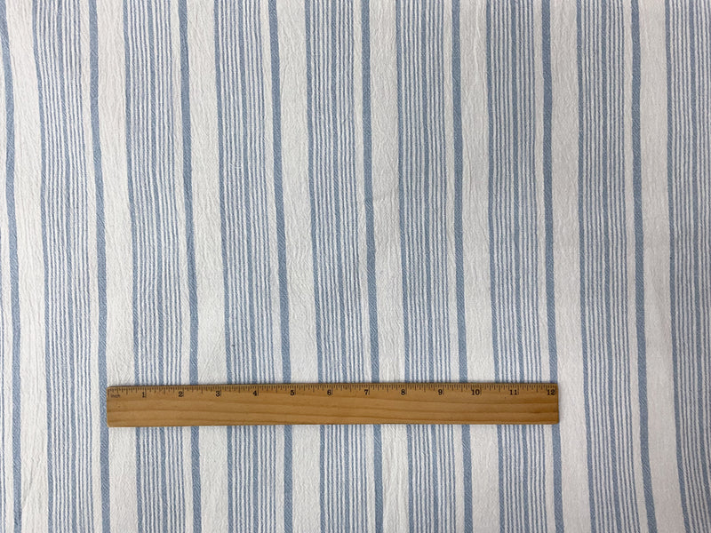 Blue-White Cotton Stripe Gauze Woven Fabric