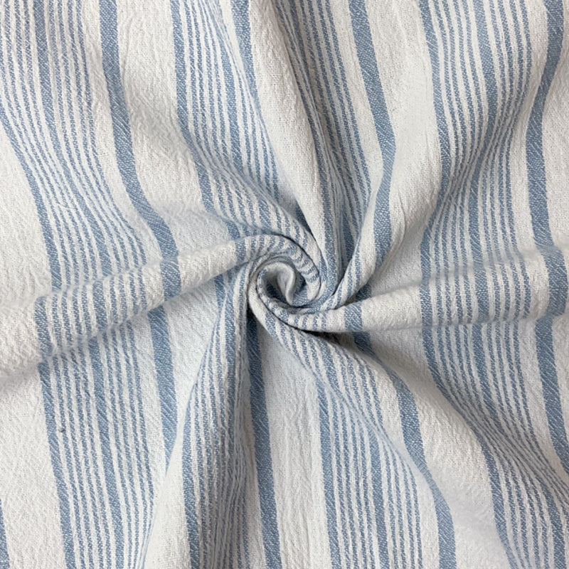 Blue-White Cotton Stripe Gauze Woven Fabric