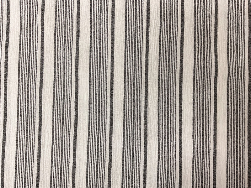 White-Black Cotton Stripe Gauze Woven Fabric
