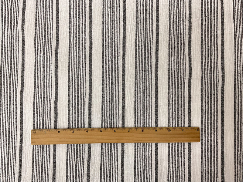 White-Black Cotton Stripe Gauze Woven Fabric