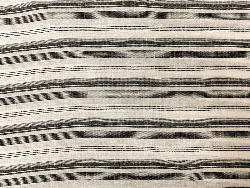 White Cotton Stripe Dobby Gauze Woven Fabric
