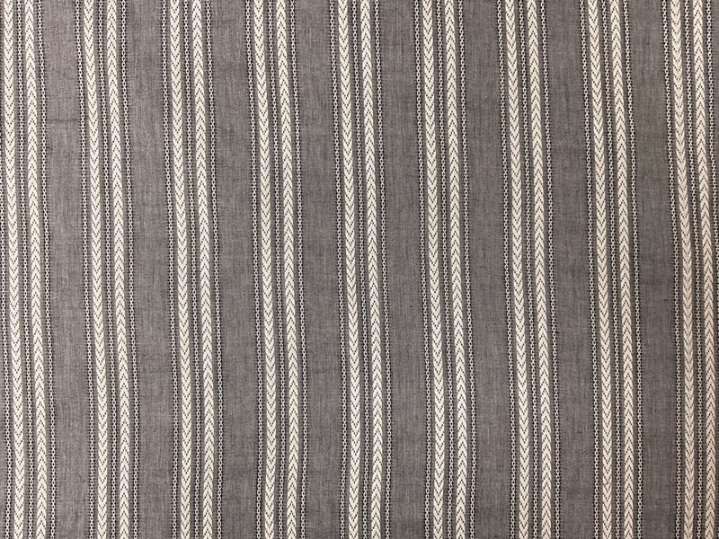 Black-White Cotton Rayon Stripe Dobby Woven Fabric