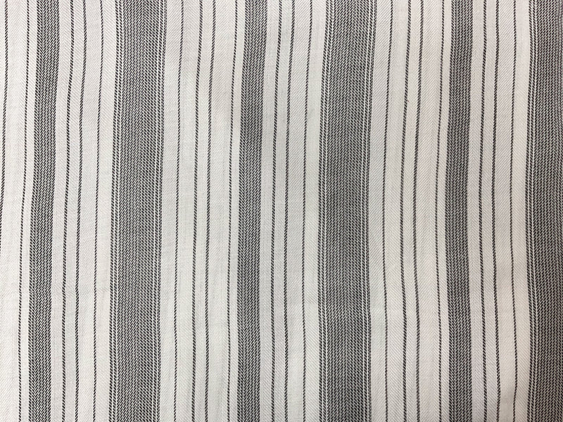 White-Black Rayon Stripe Twill Woven Fabric