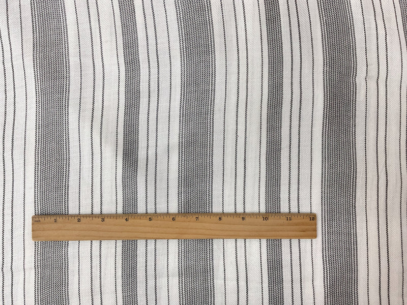 White-Black Rayon Stripe Twill Woven Fabric