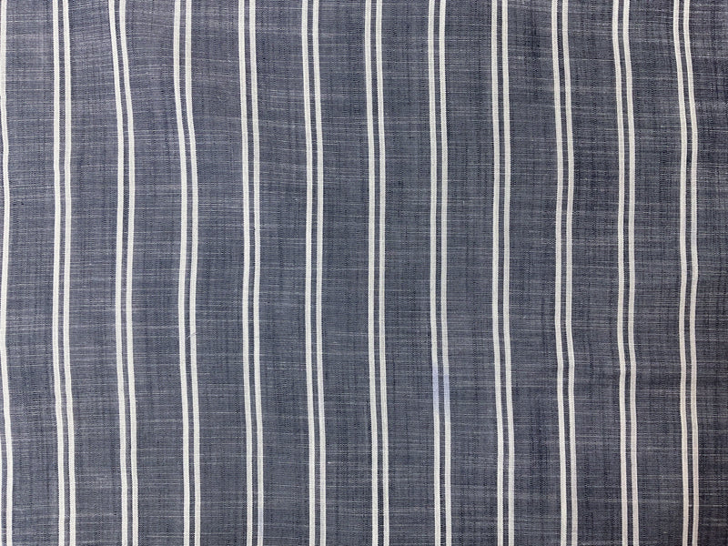 Deep Blue Rayon Stripe Woven Fabric