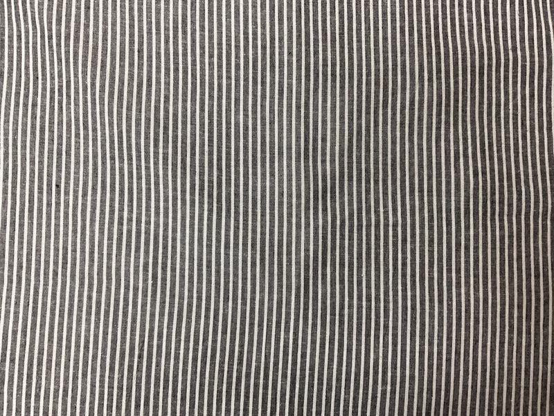 Black-White Rayon Linen Stripe Woven Fabric