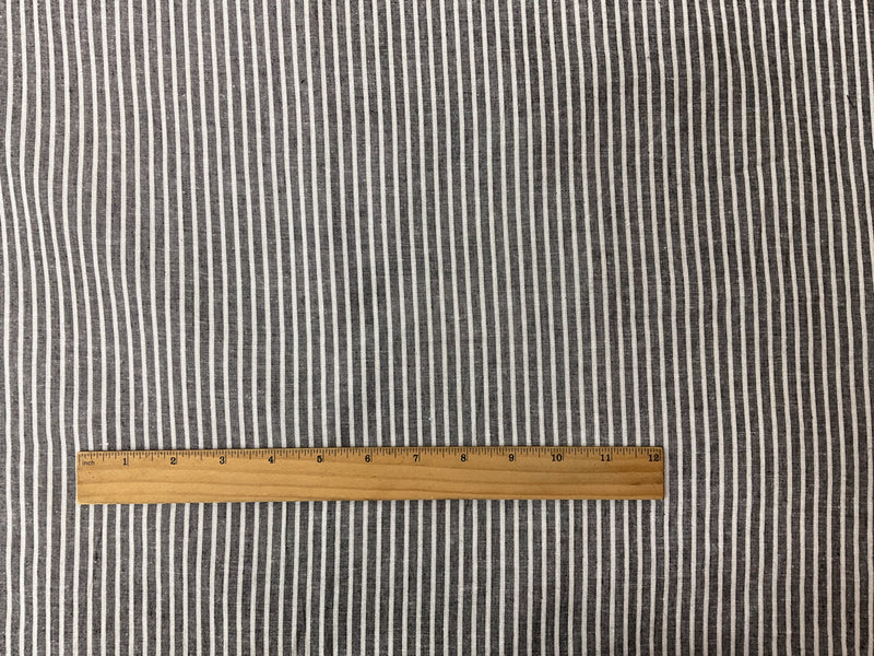 Black-White Rayon Linen Stripe Woven Fabric