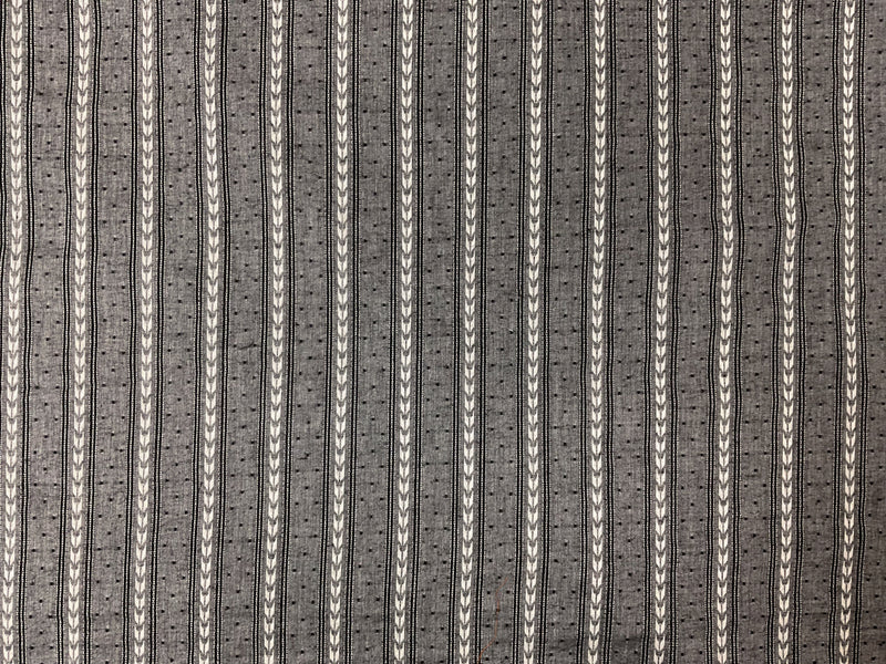 Black-White Cotton Stripe Dobby Woven Fabric