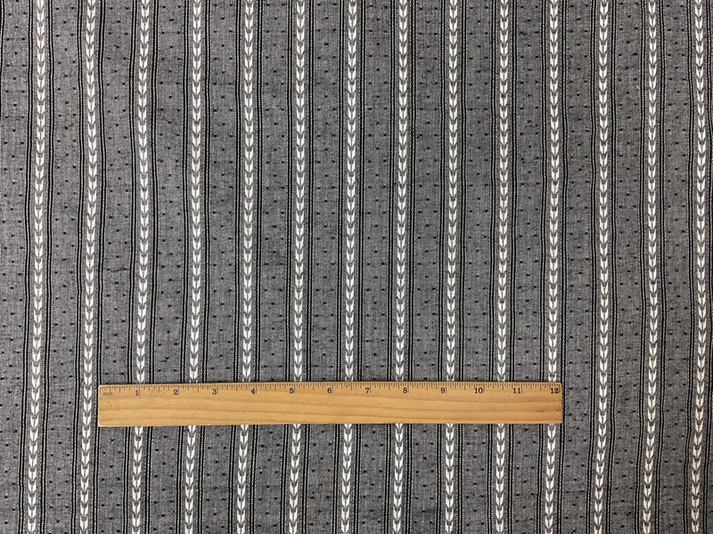 Black-White Cotton Stripe Dobby Woven Fabric
