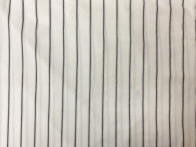 White-Black-Gray Cotton Rayon Stripe Twill Woven Fabric