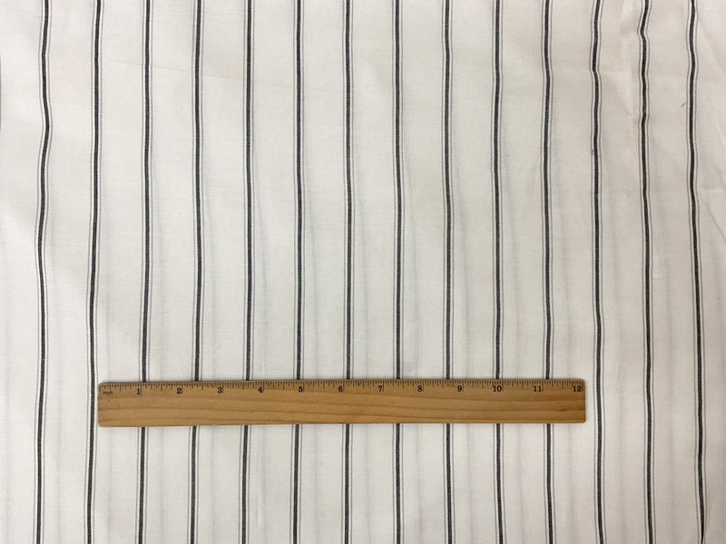 White-Black-Gray Cotton Rayon Stripe Twill Woven Fabric