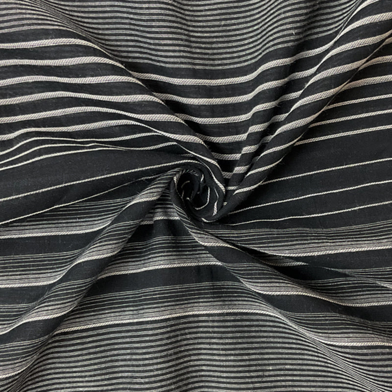 Black-White Cotton Stripe Gauze Woven Fabric
