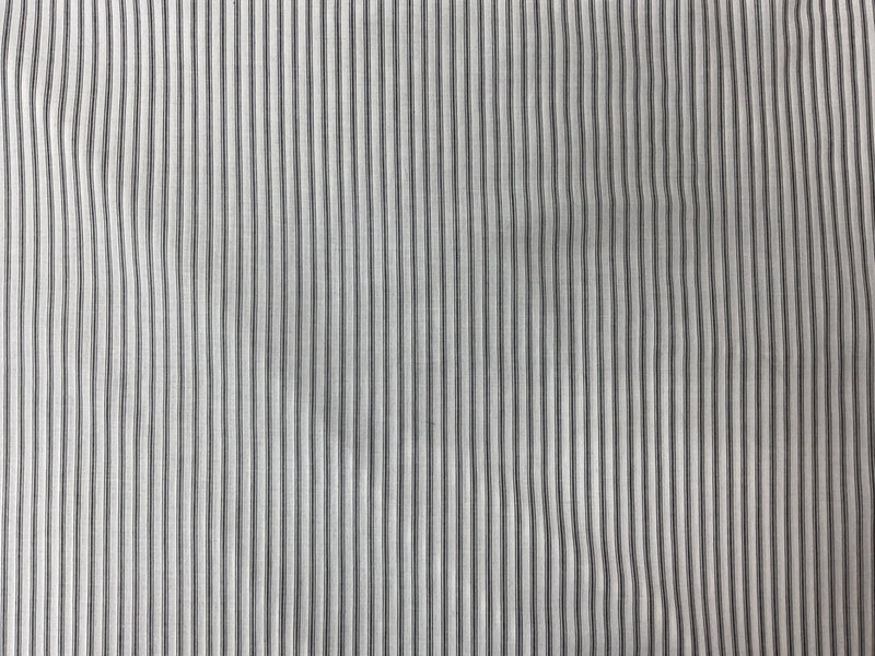 Black-Off-White Cotton Stripe Voile Woven Fabric
