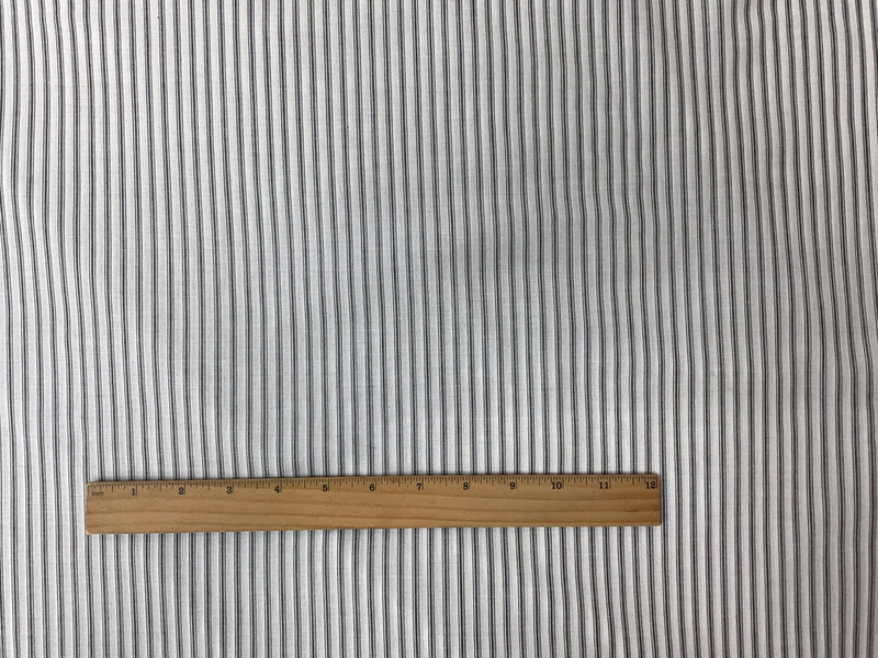 Black-Off-White Cotton Stripe Voile Woven Fabric