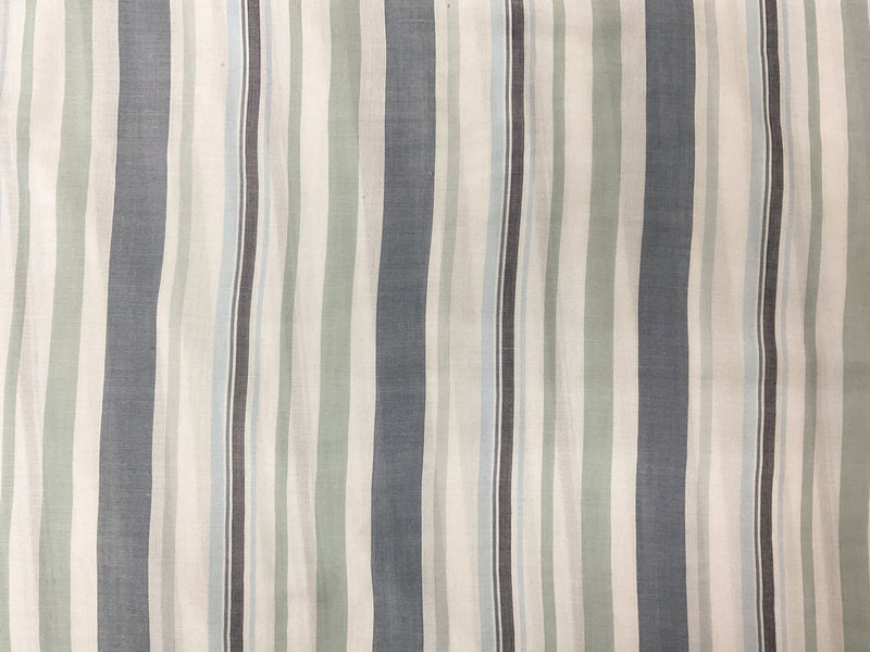 Blue-Green-Multi Rayon Stripe Challis Woven Fabric