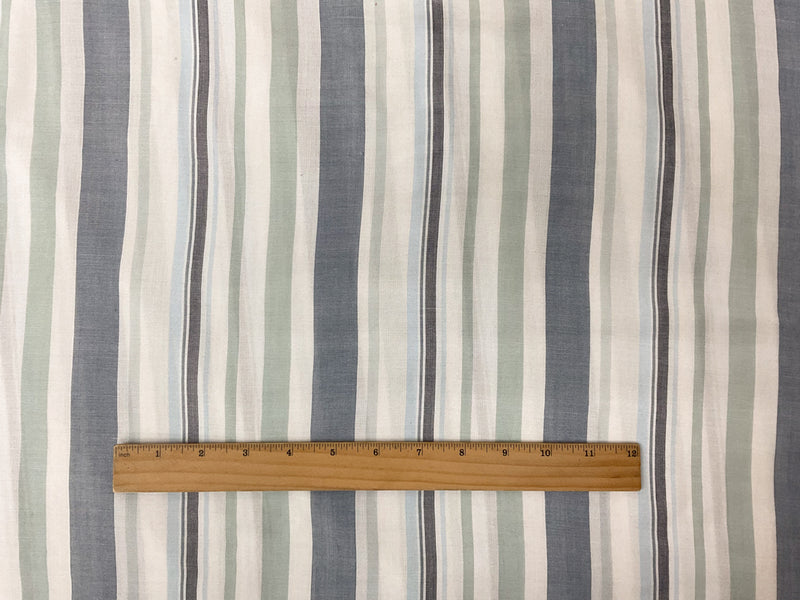 Blue-Green-Multi Rayon Stripe Challis Woven Fabric