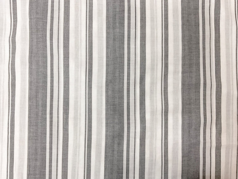 Black-White Cotton Stripe Voile Woven Fabric