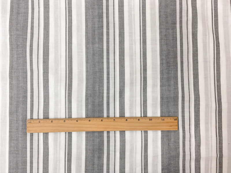 Black-White Cotton Stripe Voile Woven Fabric