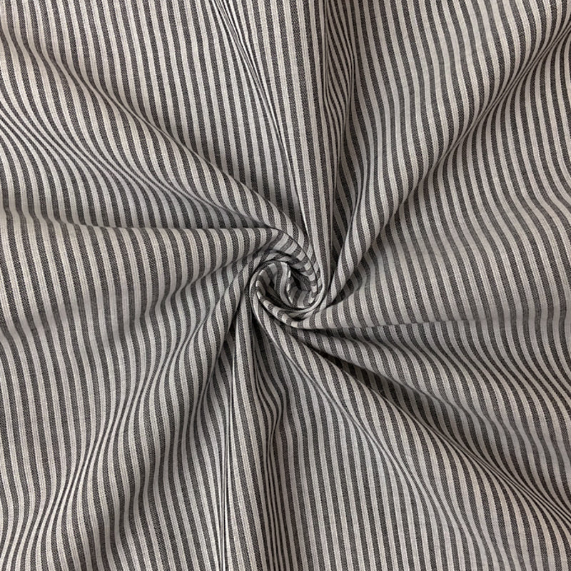 Black-White Cotton Stripe Voile Woven Fabric