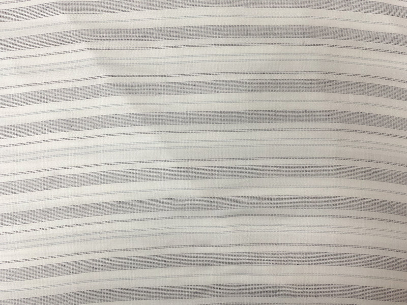 White-Navy-Blue Rayon Stripe Momie Crepe Woven Fabric