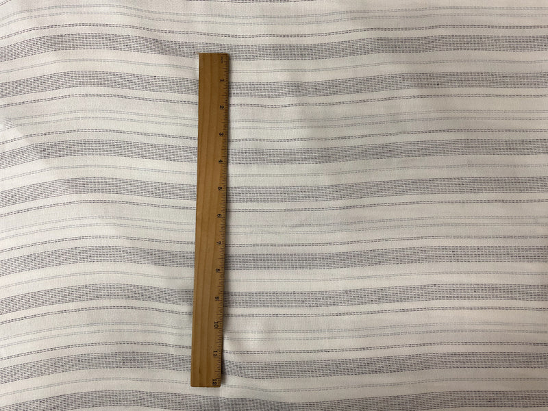 White-Navy-Blue Rayon Stripe Momie Crepe Woven Fabric