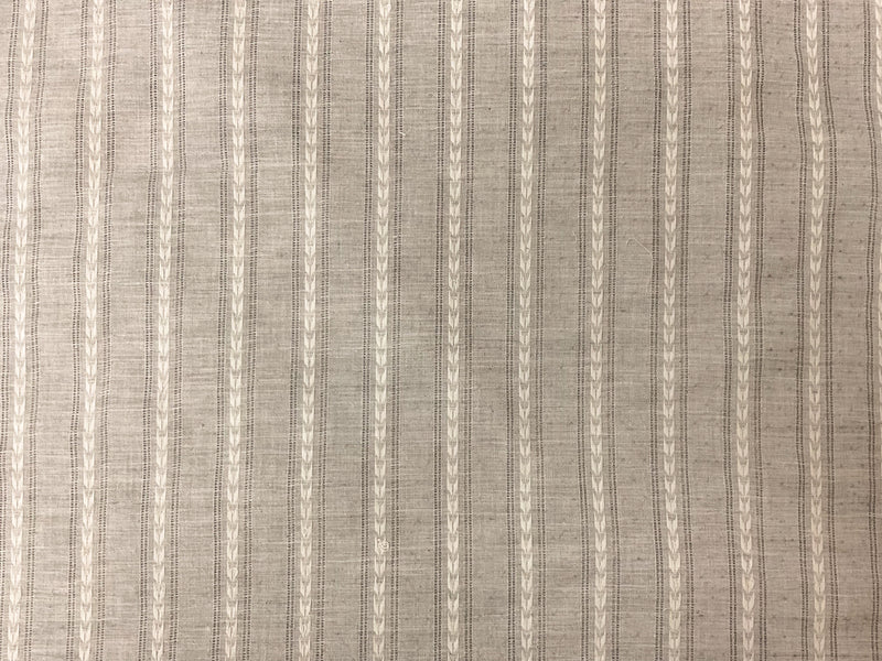 Gray-Ivory Cotton Stripe Dobby Woven Fabric