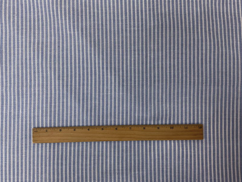 Blue-White Cotton Stripe Dobby Woven Fabric