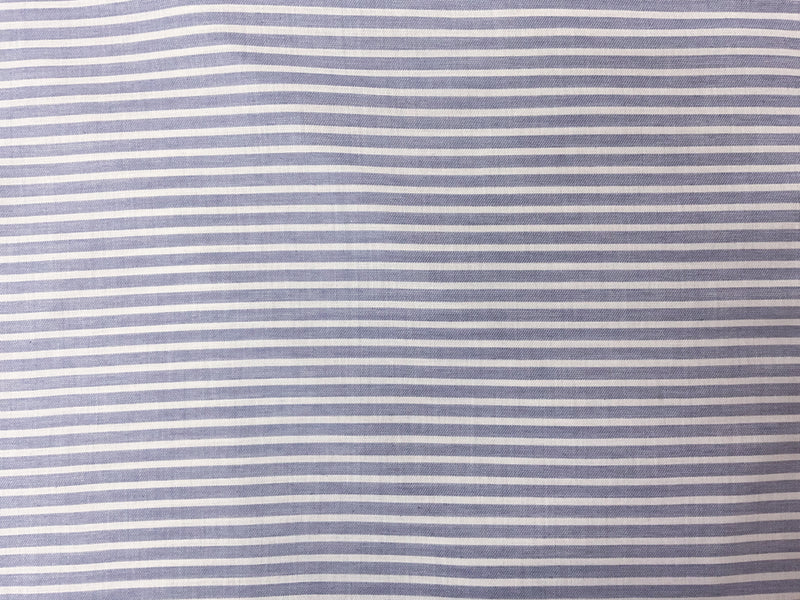 Blue-White Cotton Stripe Twill Woven Fabric