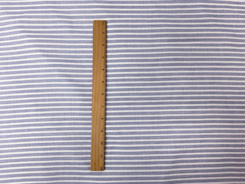 Blue-White Cotton Stripe Twill Woven Fabric