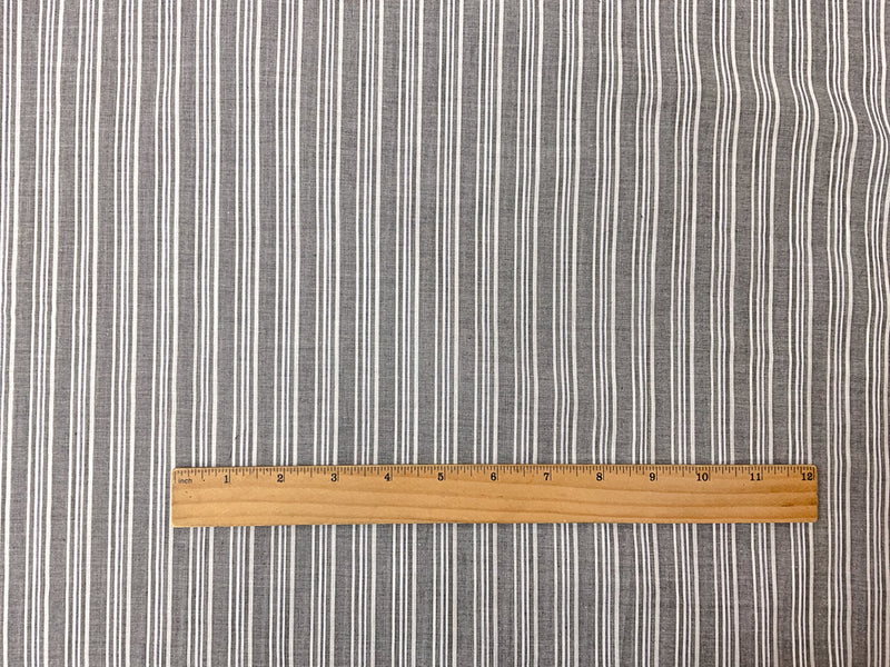 Black-White-Blue Cotton Stripe Voile Woven Fabric