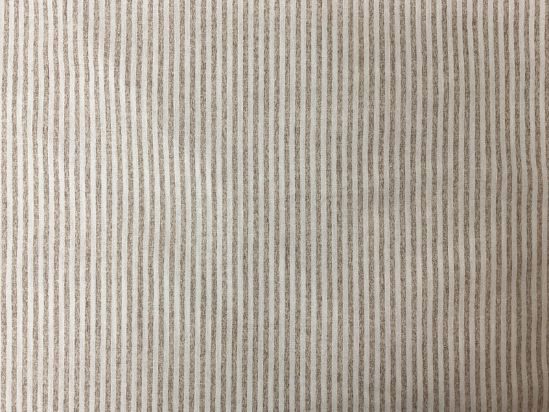 Beige-Brown-White Cotton-Linen Stripe Woven Fabric
