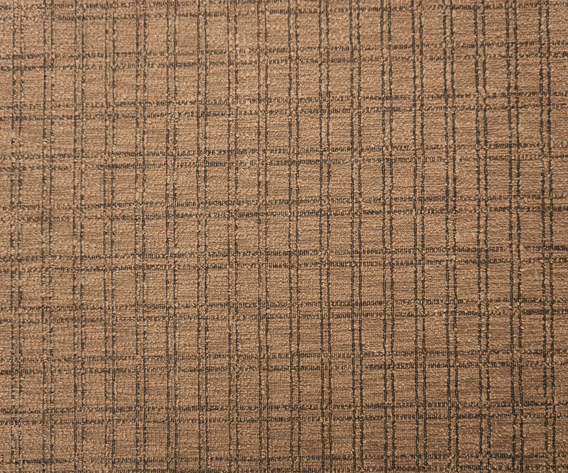 Brown-Black Silver Poly Plaid-Check Boucle Double Knit Fabric