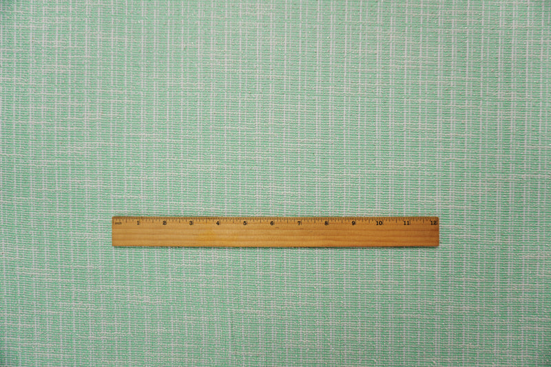 Green-White-Silver Poly Cotton Texture Boucle Knit Fabric