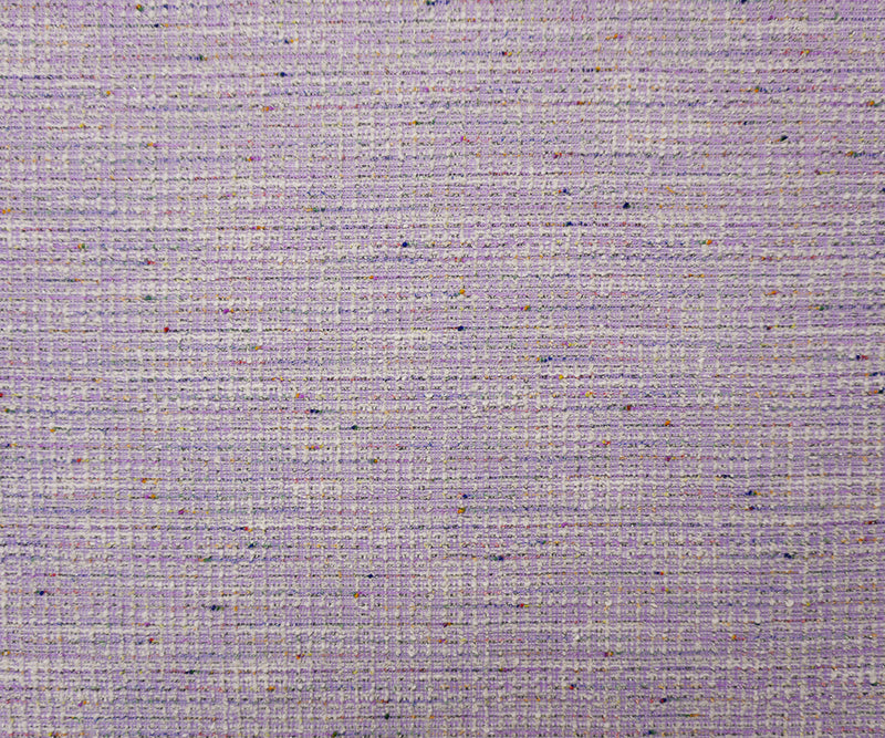 Purple-Silver-Multi Poly Cotton Texture Boucle Double Knit Fabric