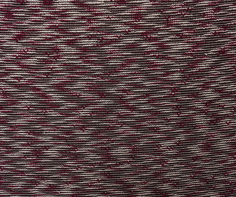 Red-Black-White Poly Cotton Texture Boucle Knit Fabric