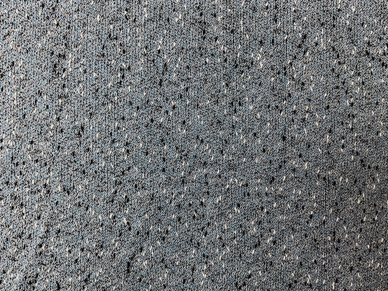 Blue-White-Black Poly Slub Jersey Knit Fabric