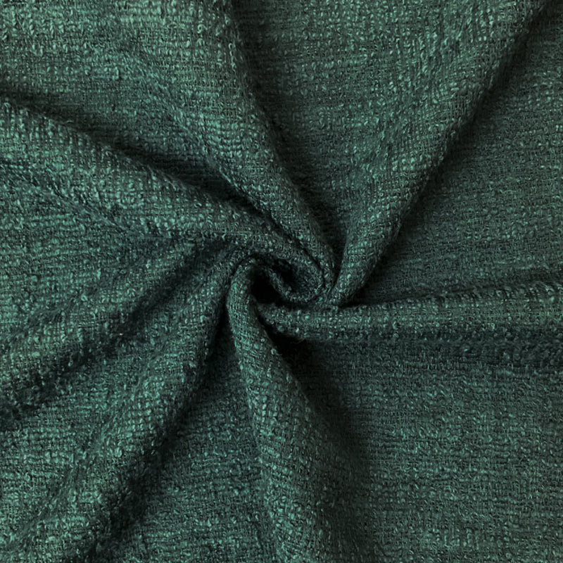 Green Poly Cotton Texture Boucle Knit Fabric